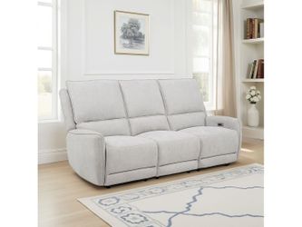 Sylmar Dove Grey Chenille Upholstered Power Reclining Sofa