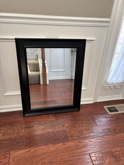 Black Framed Wall Mirror – 30” x 24” (Ready to Hang)