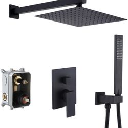 Complete Mayte Black Shower System 10 Inches Rain Shower Head