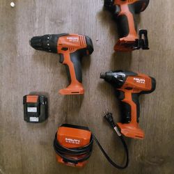 12-Volt Lithium-Ion Cordless Rotary Hammer Drill/Impact DriveHilti Sfd 2-a Cordless Screwdriver With Two Batteries And Charger
