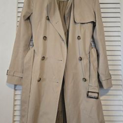 Massimo Dutti Classic Beige Trench Coat Size S