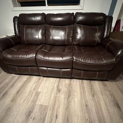 New ELECTRIC Leather Reclining Sofa