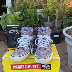 VANS SK8 HIGH 9.5 FLORAL , PURPLE TONGUE TAG/PURPLE INSOLES! VERY RARE! 🔥