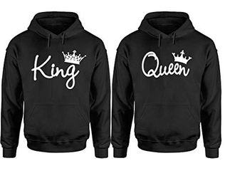 $35 for both King queen hoodies couples pullover black blue red royal blue burgandy and many colors all sizes available