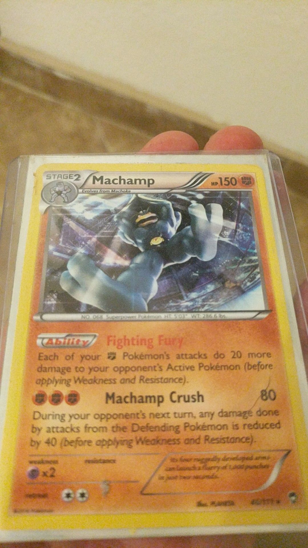 Mint condition Machamp Stage 2 Holographic Pokemon card