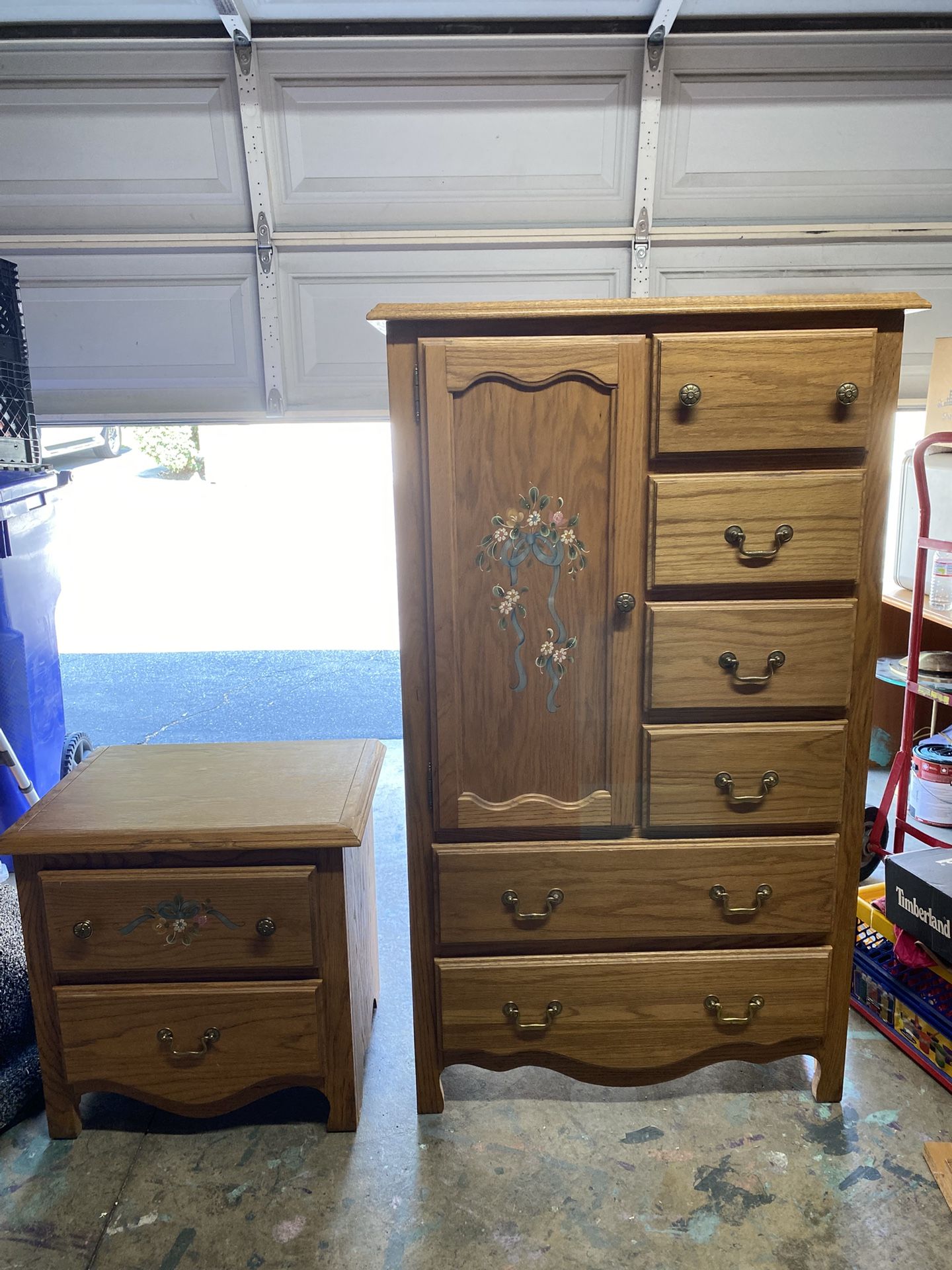 Nice Solid Wood Armoire/Dresser with Night Stand
