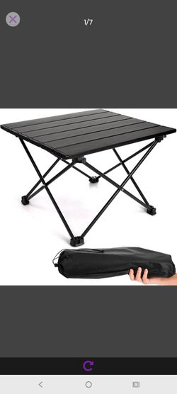 SOUJOY Camping Side Table, Portable Folding Beach Table, Small Aluminum Picnic Backpacking Table for Outdoor Cooking, BBQ, Hiking, Boat, Travel, 15.5"
