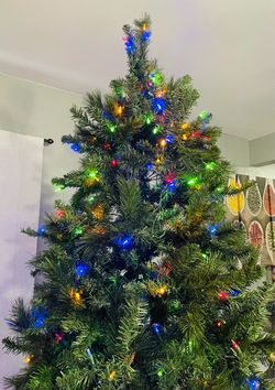 Artificial Christmas Tree with Multicolor Lights