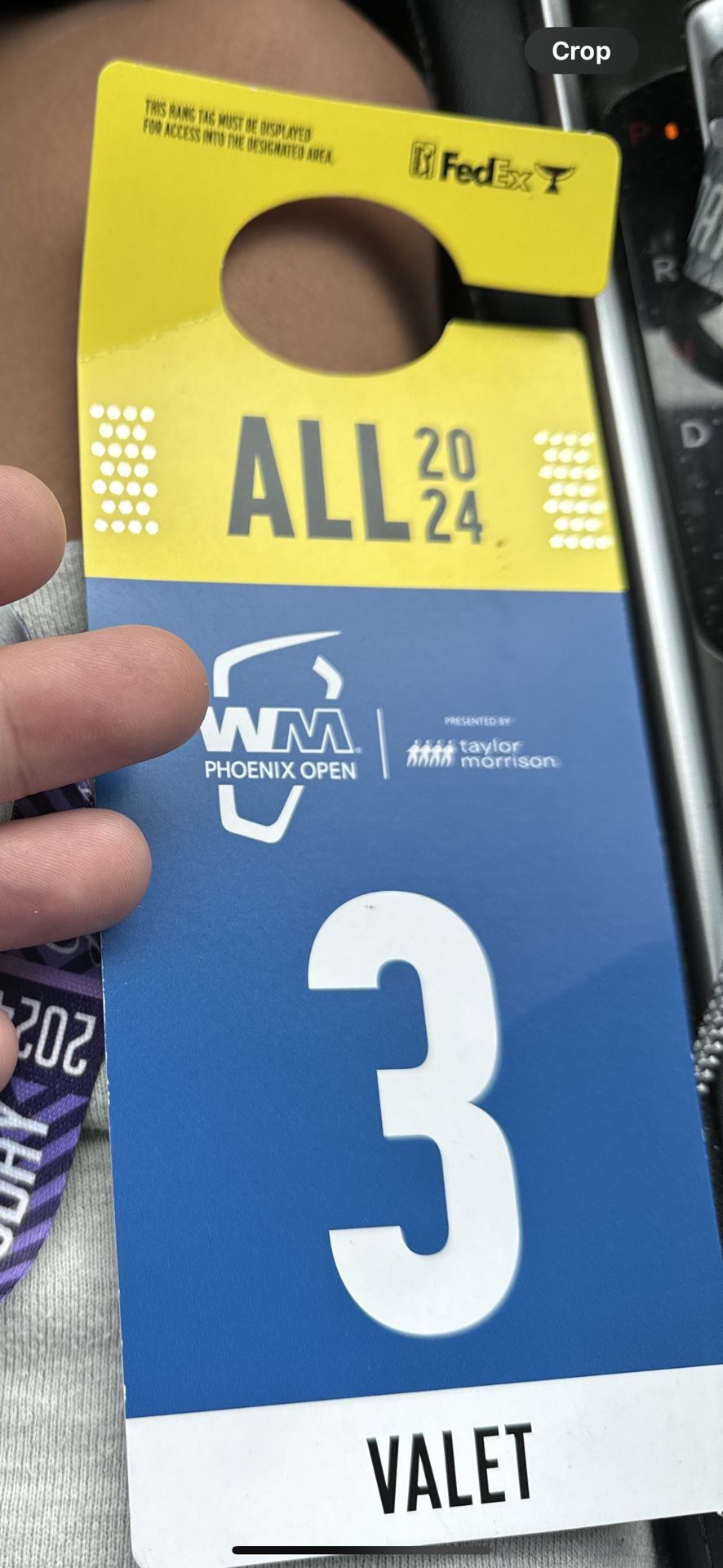 2024 Waste Management Open WMO VALET Parking Pass
