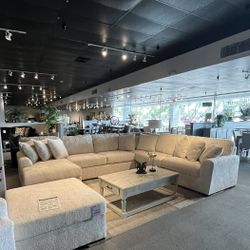 Ivory 4PC Chaise Sectional Couch