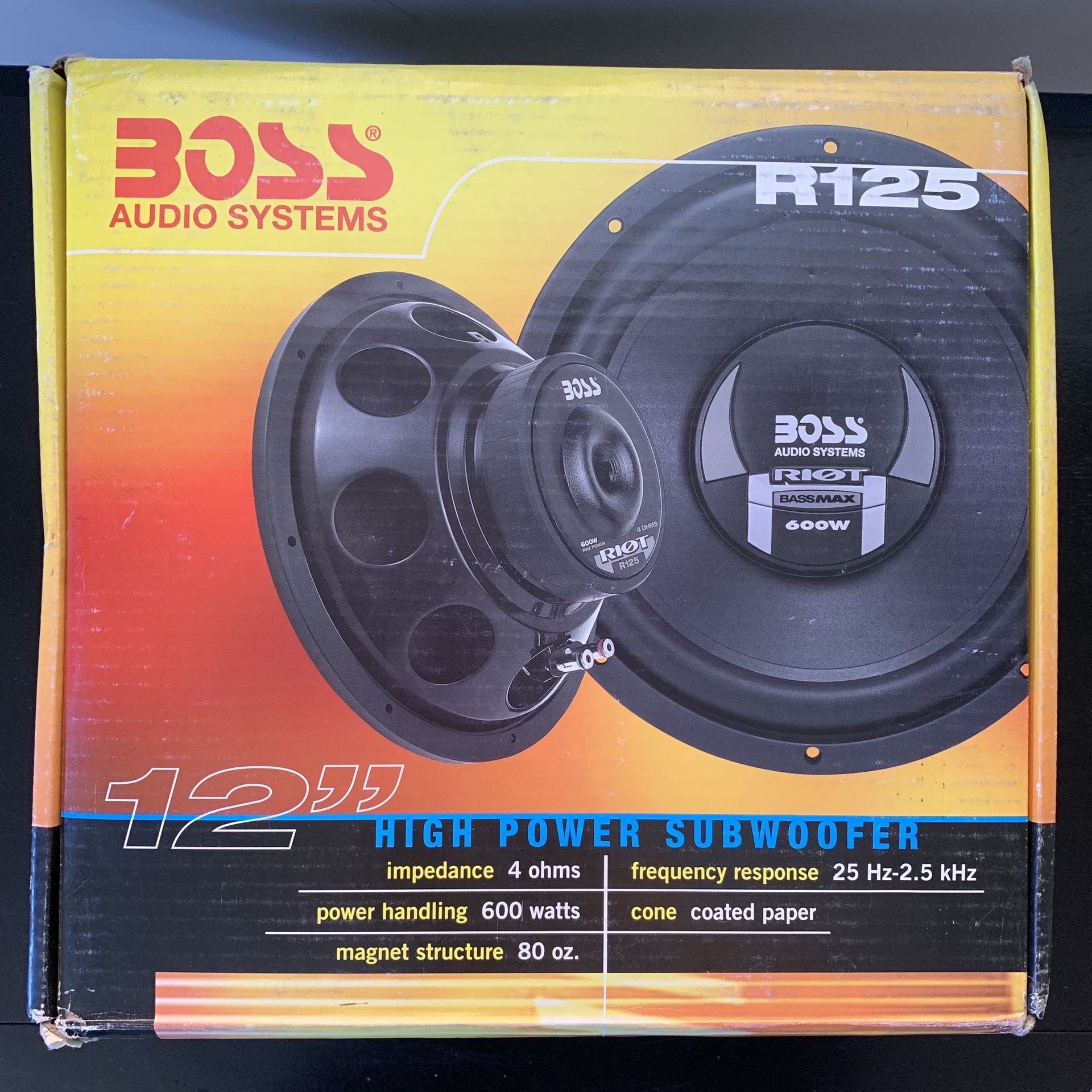 Boss 12 Inch Subwoofer Speaker 600 Watts Sound Audio Upgrade
