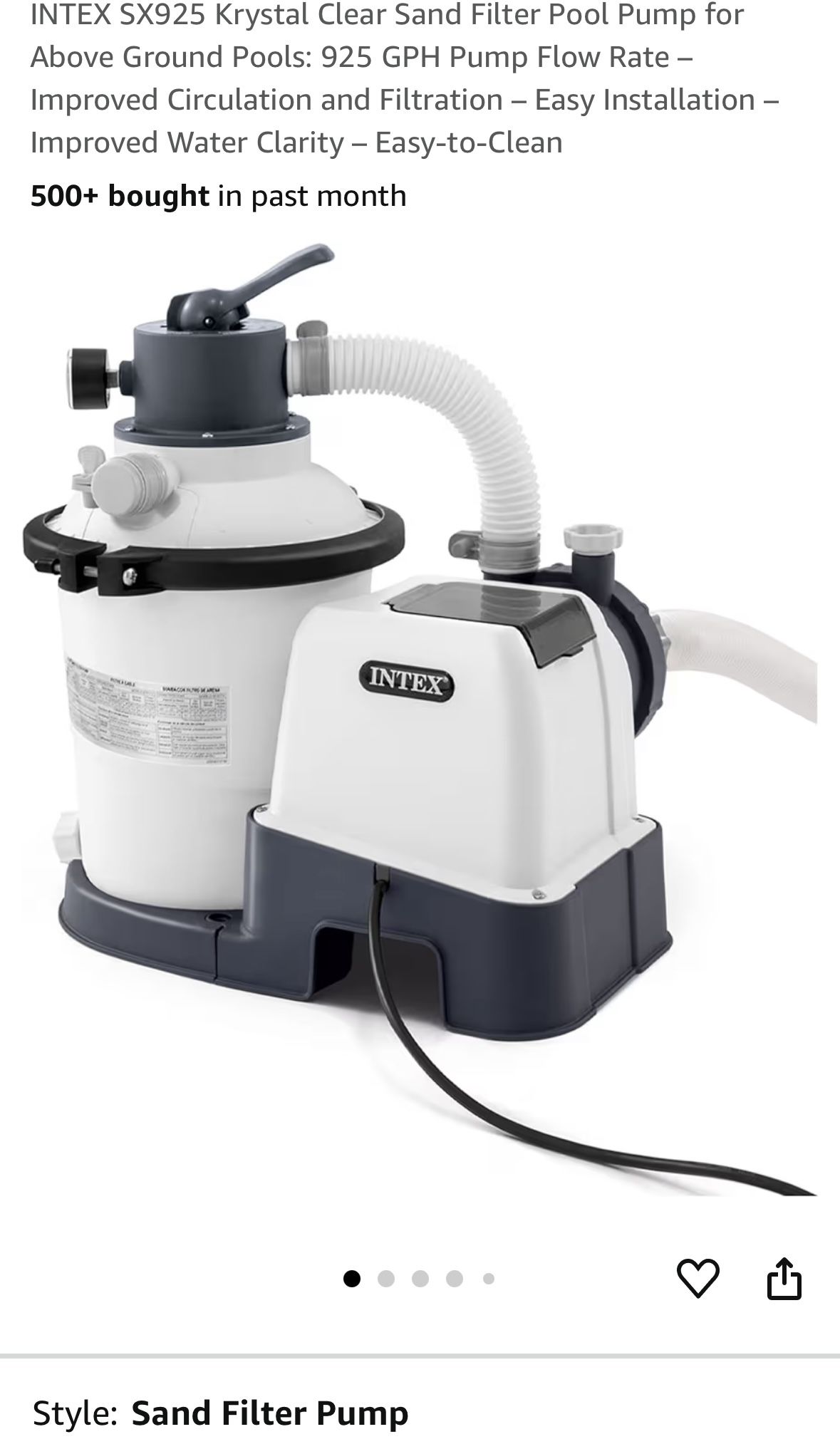 Brand new sand Filter For Above ground pool 925GPH