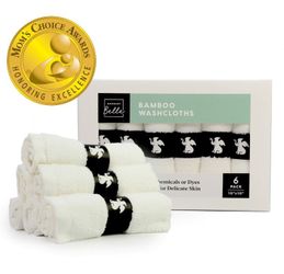 2 of Barnaby Belle Baby Washcloths | 100% Natural Bamboo Fibers | Ultra Soft & Hypoallergenic | No Added Chemicals | Perfect for Sensitive Skin | Lar