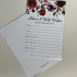 Bride And Groom Advice Cards