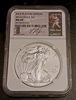 Mike Trout Signature Edition American Silver Eagle 2014