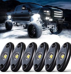 EDMIRCY Luces LED de roca verdes 6 piezas para Je ep todoterreno, camiones, RZR, barco, ATV, UTV, SUV, luces de neón bajo la carrocería, Trail, apar
