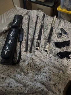 Pool Cue Set – 2 Cues, Hard Case, Gloves & Chalk – $150