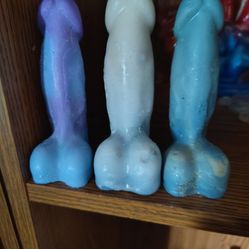 Male anatomy candles, multi colors.