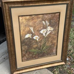Patricia Pinto "Calla Lily with Arabesque I" framed wall art print