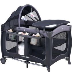 Brand New Pamo Babe Baby Playard / Pack n Play w/ Canopy & Changing Table (Portable Crib)