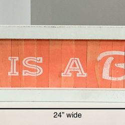 Shabby Coral & White Hanging “Life Is  A Beach” Sign 