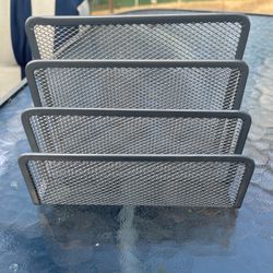 Grey metal envelope organizer