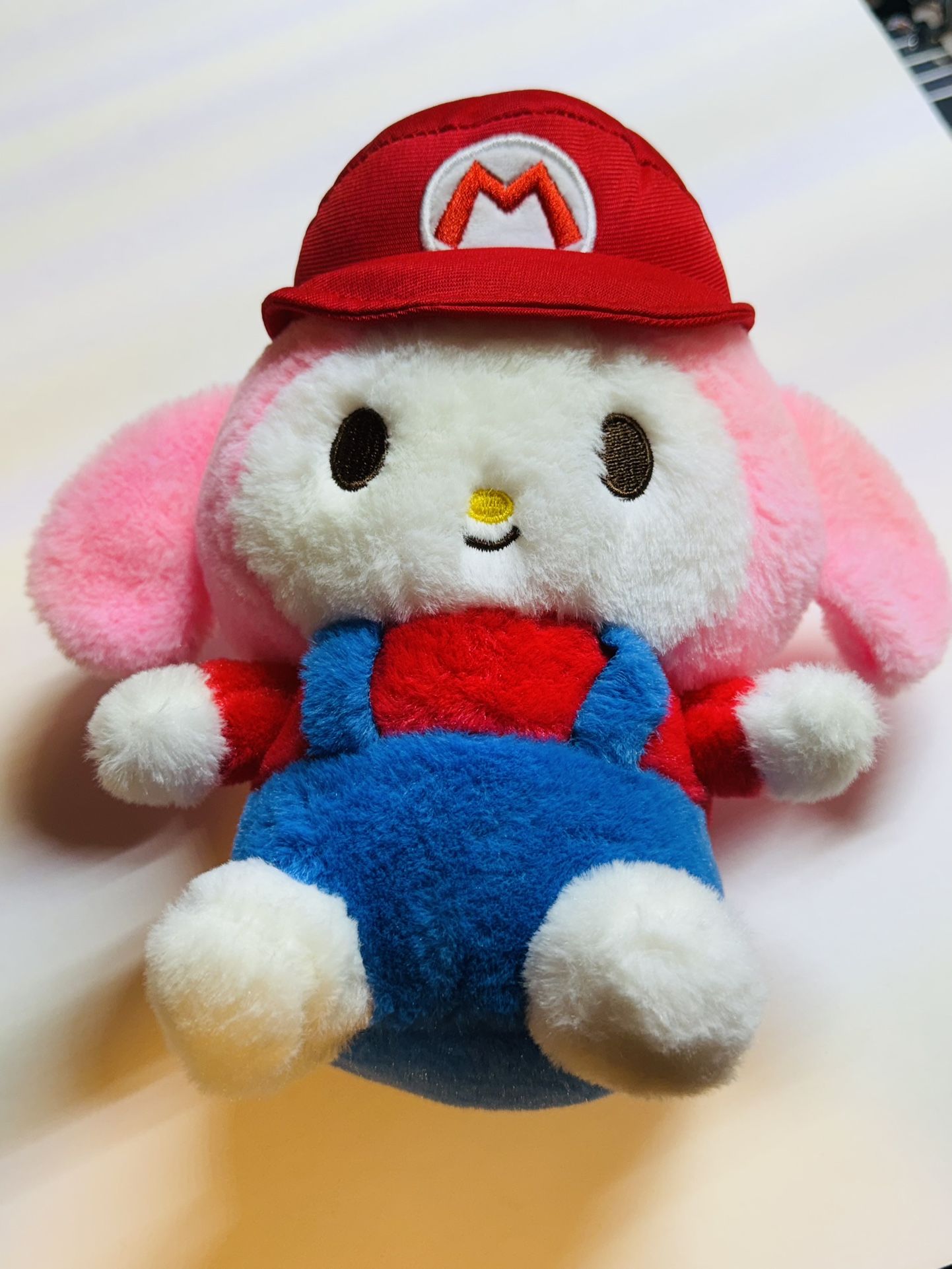 Mario My Melody Plushie 8” Pink With Red Hat 