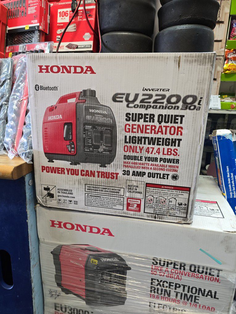 Honda Inverter Generator Companion 30A RV Connection, New,Financing Available 