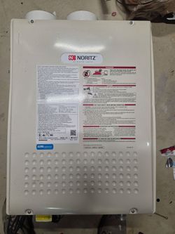 Noritz 11.1 GPM 199,900 BTU LP Gas 120v, tankless water heater.