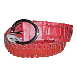Chic Red Braided Belt