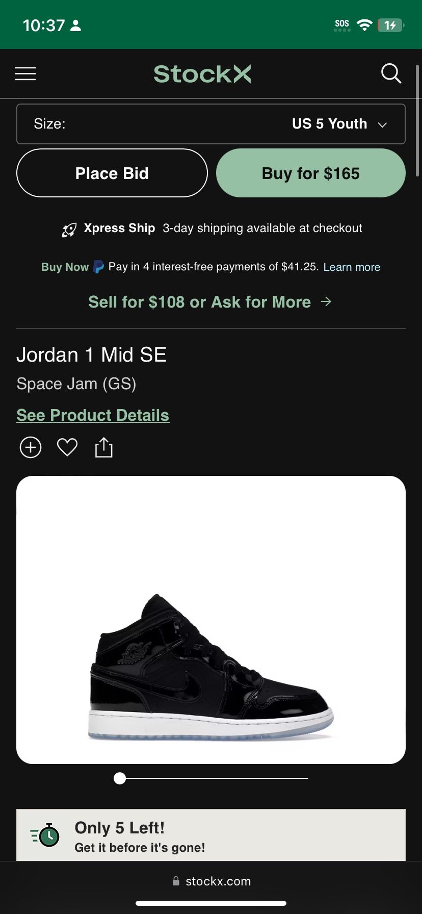 Jordan 1 Mid Se Space Jams  Shoes