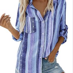 Womens Long Sleeve Shirt Lightweight Fall Size Large