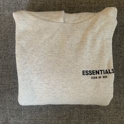 Essentials Fog Light Oat Hoodie (Fits Big – M)