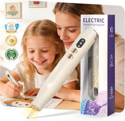 QITQUNS 5.0 GEN Electric Diamond Painting Pen with Light【Industry Ranking No.1—100% Absorption】Wireless Diamond Art Tools【Ergonomic Pen Grip Design】Ar