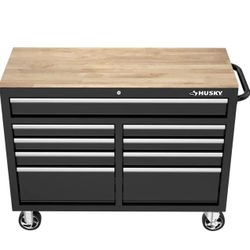 HUSKY 46” 9-Drawer Mobile Workbench – Top de madera