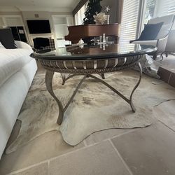 Beveled glass coffee table