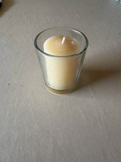 Small Glass Vase and Candle
