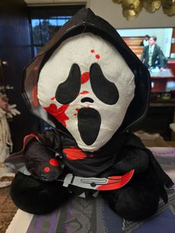 Ghost face plush with blanket