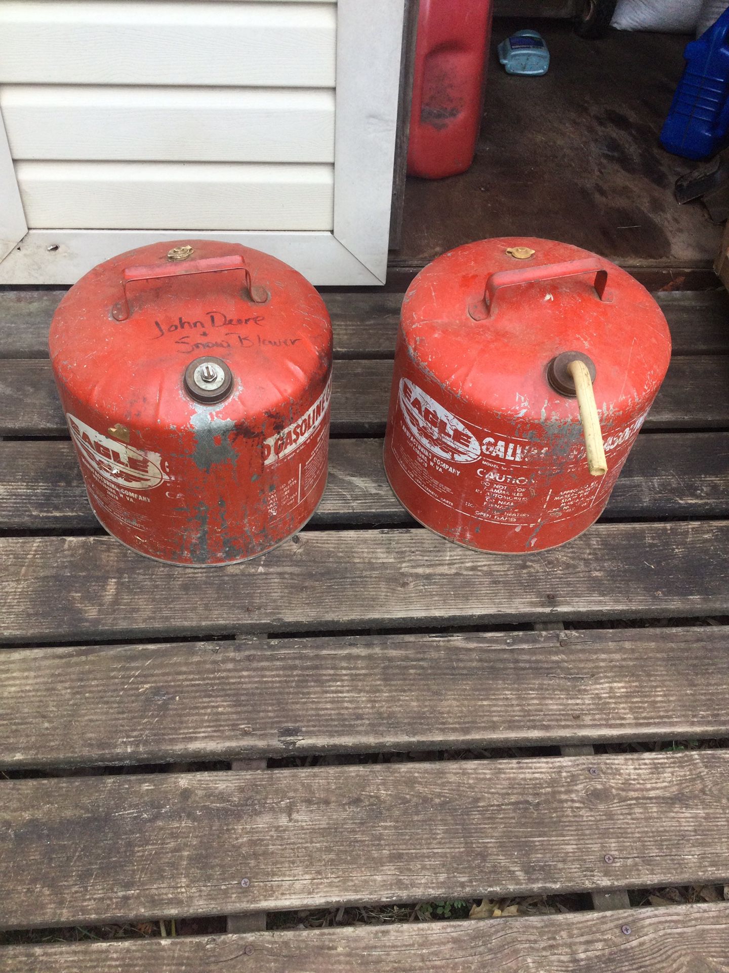 2 Galvanized Gas Cans 