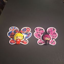 Lil' Butters Series Set Of 2 Social Butterflies Vinyl Figurines By Snap Toys, Incl: London Luv & Love Struck 4"H x 5"W