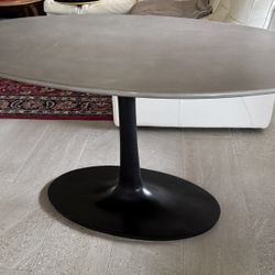 Crate & Barrel Nero Concrete Dining Oval. 