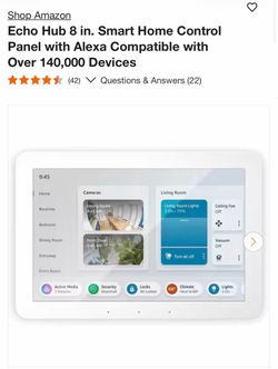 Echo Hub 8 in. Smart Home Control Panel with Alexa Compatible with Over 140,000 Devices