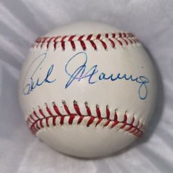 Rick Manning Autographed Baseball - Cleveland Guardians Commentator
