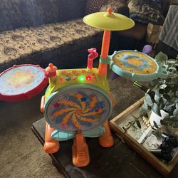 Kids Toy Drum Set  As Pictured