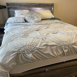 Set -  bed frame, mattress, 1 dresser and 1 nightstand 