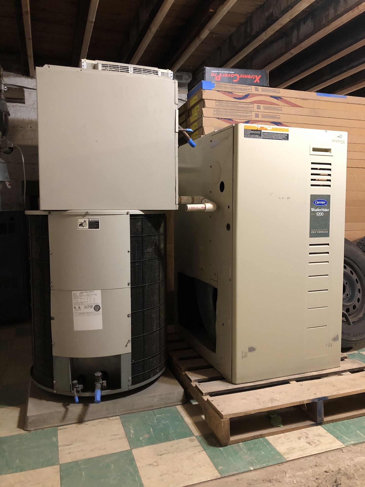 Carrier Furnace, AC Condenser, Coil