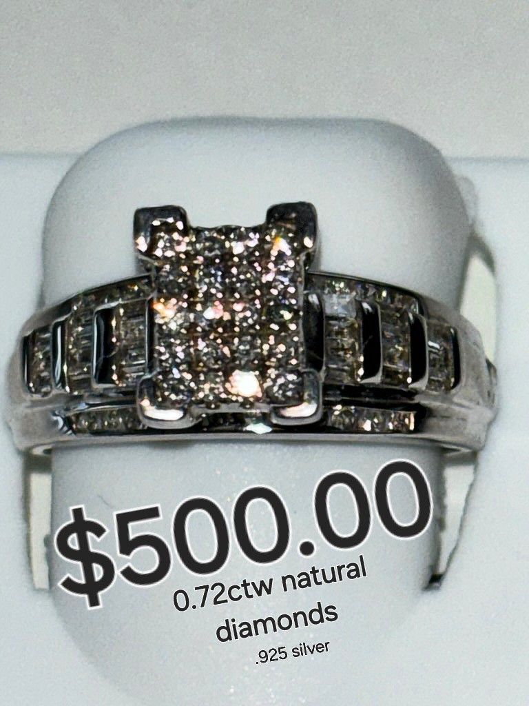Great Deal .925 Natural Diamond Ring