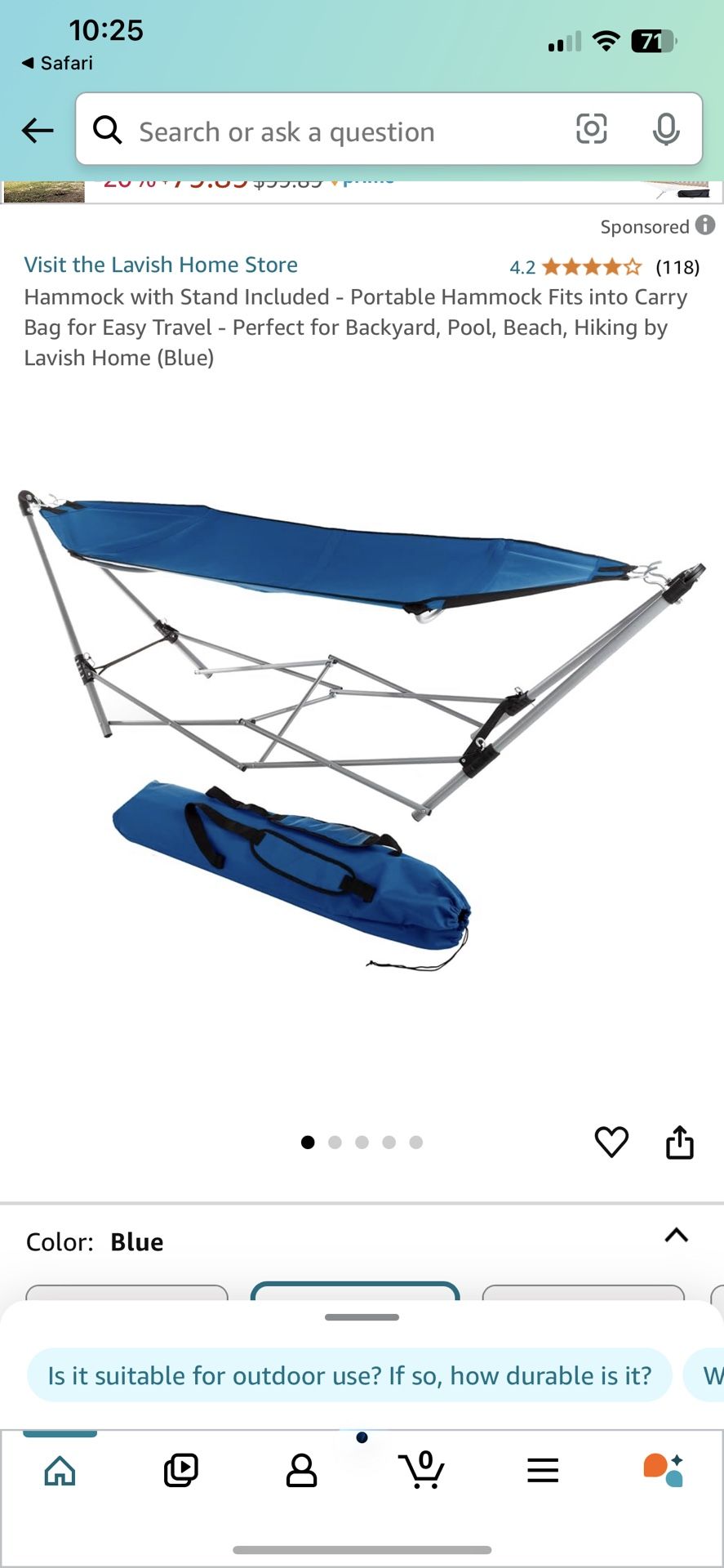 Kelsyus XL Portable Hammock New