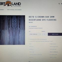 Desertland 8076-5 Crown Oak 5mm Luxury SPC vinyl flooring 18.95 sqft ea case $50ea. Brand new
