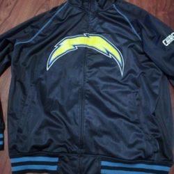  Chargers Mens Full Zip Lightweight Jacket Size 2XL 